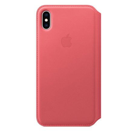 Apple iPhone XS Max Bőr Könyvtok - Rózsaszín