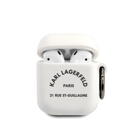 Apple Airpods 1/2 KARL LAGERFELD KLACA2SILRSGWH Liquid Silicon Tartó - Fehér