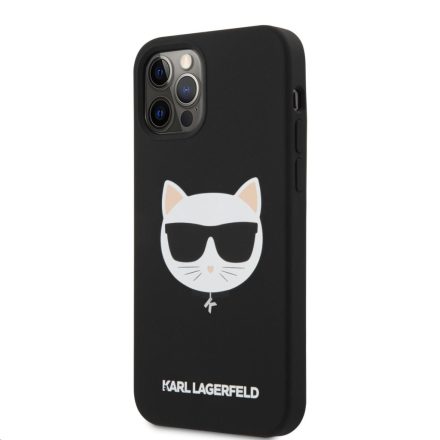 Apple iPhone 11/XR KARL LAGERFELD KLHCN61SLCHBK Liquid Silicon Hátlap - Fekete