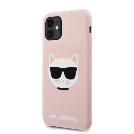 Apple iPhone 11/XR KARL LAGERFELD KLHCN61SLCHLP Liquid Silicon Hátlap - Rózsaszín