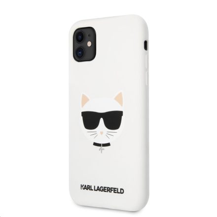 Apple iPhone 11/XR KARL LAGERFELD KLHCN61SLCHWH Liquid Silicon Hátlap - Fehér
