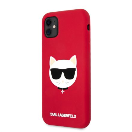 Apple iPhone 11/XR KARL LAGERFELD KLHCN61SLCHRE Liquid Silicon Hátlap - Piros