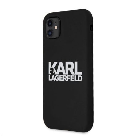 Apple iPhone 11/XR KARL LAGERFELD KLHCN61SLKLRBK Liquid Silicon Hátlap - Fekete