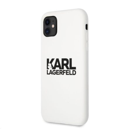 Apple iPhone 11/XR KARL LAGERFELD KLHCN61SLKLWH Liquid Silicon Hátlap - Fehér