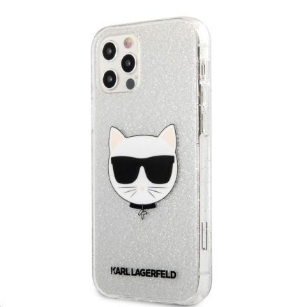 Apple iPhone 12 Pro Max KARL LAGERFELD KLHCP12LCHTUGLS Glitter Hátlap - Ezüst