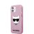 Apple iPhone 12 Mini KARL LAGERFELD KLHCP12SCHTUGLP Glitter Hátlap - Rózsaszín