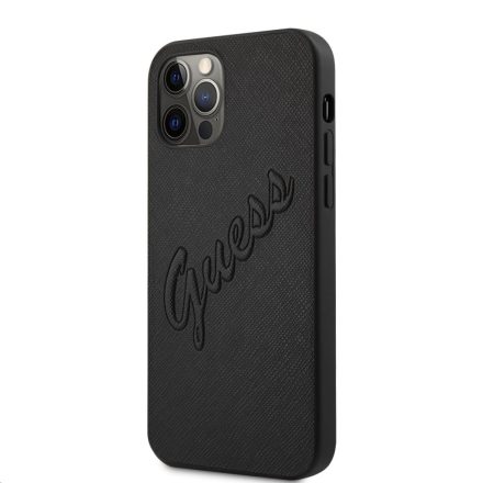 Apple iPhone 12 Pro Max GUESS GUHCP12LRSAVSBK Hátlap - Fekete