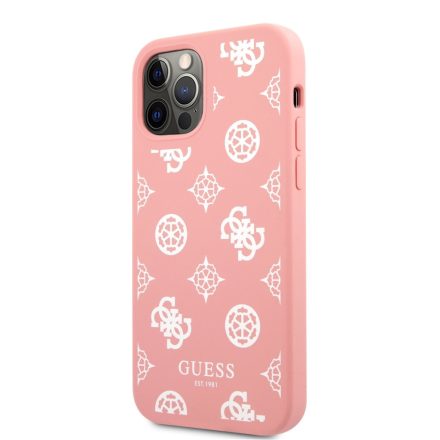 Apple iPhone 12 Pro Max GUESS GUHCP12LLSPEWPI Liquid Silicon Hátlap - Rózsaszín