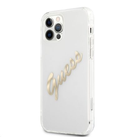 Apple iPhone 12 Pro Max GUESS GUHCP12LKTRSVGO TPU Hátlap - Arany