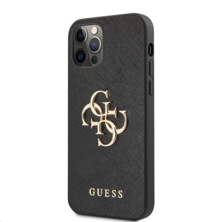 Apple iPhone 12 Pro Max GUESS GUHCP12MSA4GGBK Hátlap - Fekete