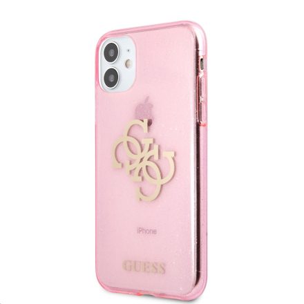 Apple iPhone 11 GUESS GUHCN61PCGL4GPI Glitter TPU Hátlap - Rózsaszín