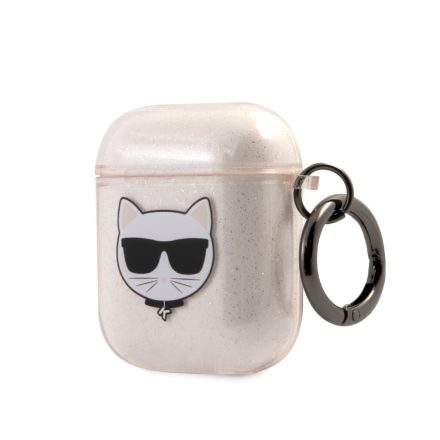Apple Airpods 1/2 KARL LAGERFELD KLA2UCHGD Glitter TPU Tartó - Arany