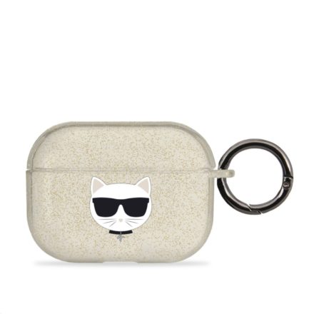 Apple Airpods Pro KARL LAGERFELD KLAPUCHGD Glitter TPU Tartó - Arany