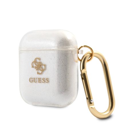 Apple Airpods 1/2 GUESS GUA2UCG4GT Glitter TPU Tartó - Átlátszó