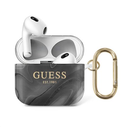 Apple Airpods 3 GUESS GUA3UNMK TPU Tartó - Fekete