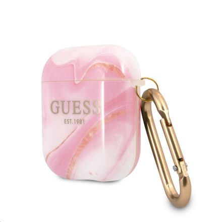 Apple Airpods 1/2 GUESS GUA2UNMP TPU Tartó - Rózsaszín