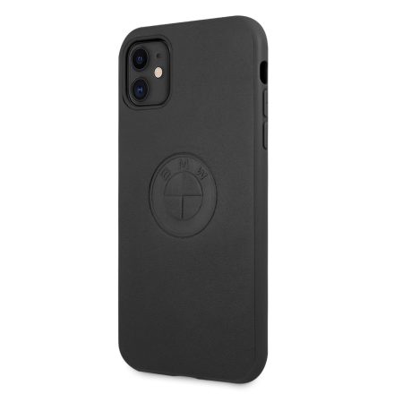 Apple iPhone 11/XR BMW BMHCN61REELK Bőr Hátlap - Fekete