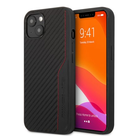 Apple iPhone 13 Mini AMG Bőr Hátlap - Fekete