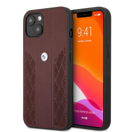 Apple iPhone 13 Mini BMW Bőr Hátlap - Bordó