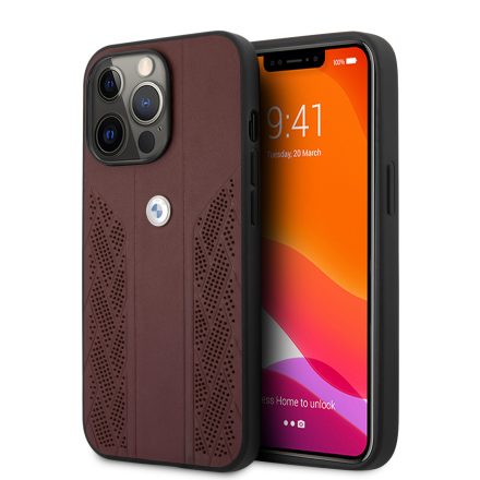 Apple iPhone 13 Pro BMW Bőr Hátlap - Bordó