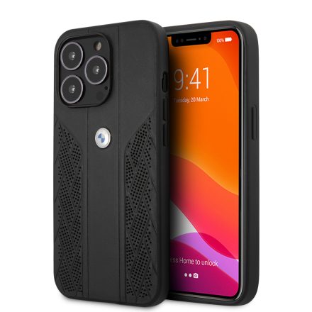Apple iPhone 13 Pro BMW Bőr Hátlap - Fekete