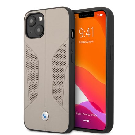 Apple iPhone 13 BMW BMHCP13MRSCSG Bőr Hátlap - Szürke