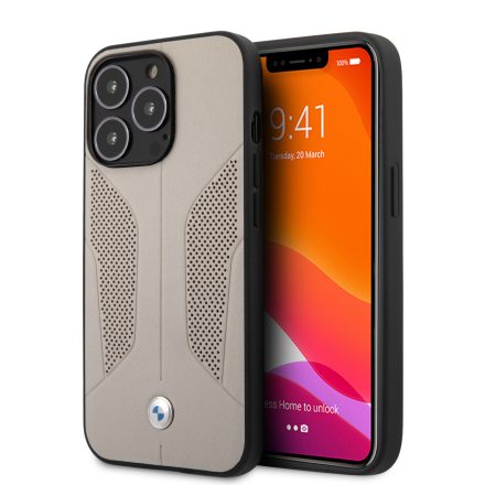 Apple iPhone 13 Pro BMW Bőr Hátlap - Szürke