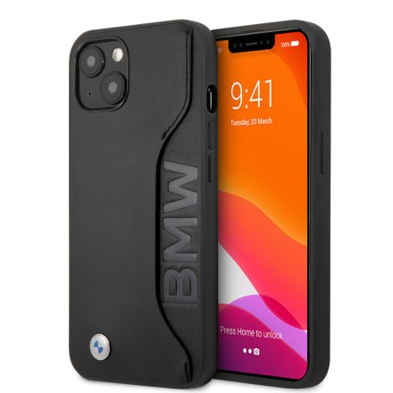 Apple iPhone 13 BMW BMHCP13MRCSWK Bőr Hátlap - Fekete