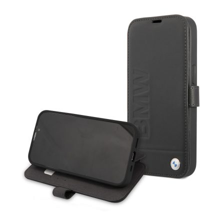 Apple iPhone 13 Mini BMW Bőr Könyvtok - Fekete