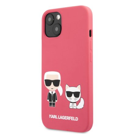 iPhone 13 KARL LAGERFELD KLHCP13MSSKCP Liquid Silicon Hátlap - Piros