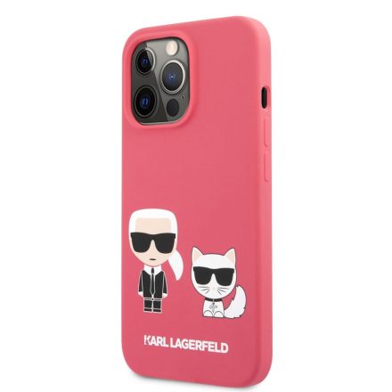 iPhone 13 Pro Max KARL LAGERFELD KLHCP13XSSKCP Liquid Silicon Hátlap - Piros