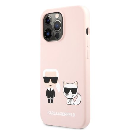 iPhone 13 Pro Max KARL LAGERFELD KLHCP13XSSKCI Liquid Silicon Hátlap - Rózsaszín