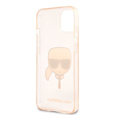 Apple iPhone 13 Mini KARL LAGERFELD KLHCP13SKHTUGLGO Glitter Hátlap - Rózsaszín