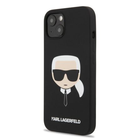 Apple iPhone 13 KARL LAGERFELD  KLHCP13MSLKHBK Liquid Silicon Hátlap - Fekete