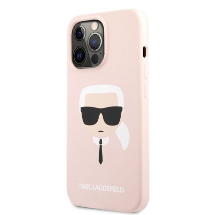 iPhone 13 Pro Max KARL LAGERFELD KLHCP13XSLKHPI Liquid Silicon Hátlap - Rózsaszín