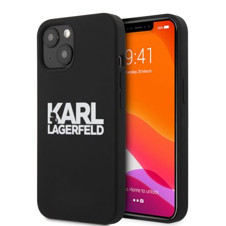 Apple iPhone 13 Mini KARL LAGERFELD KLHCP13XSLKLRBK Hátlap - Fekete