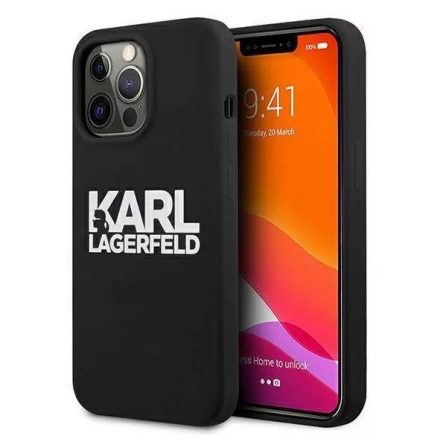 Apple iPhone 13 Pro Max KARL LAGERFELD KLHCP13XSLKLRBK Hátlap - Fekete