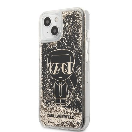 Apple iPhone 13 KARL LAGERFELD KLHCP13MLGGKBK Liquid Glitter TPU Hátlap - Fekete