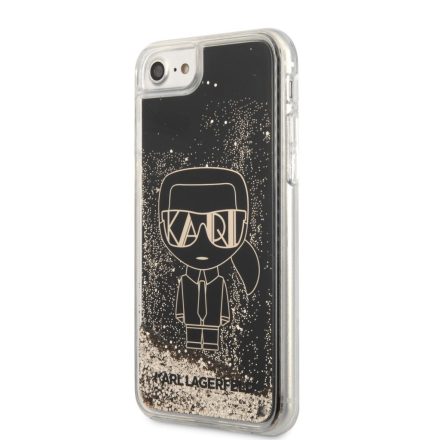 Apple iPhone 7/8/SE 2020/SE 2022 KARL LAGERFELD KLHCPI8LGGKBK Liquid Glitter TPU Hátlap - Fekete