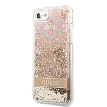 Apple iPhone 7/8/SE 2020/SE 2022 GUESS GUHCI8LFLSD Liquid Glitter TPU Hátlap - Arany
