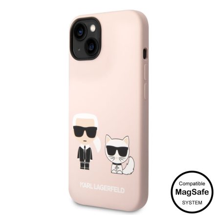 Apple iPhone 14 KARL LAGERFELD KLHMP14SSSKCI Liquid Silicon MagSafe Hátlap - Rózsaszín