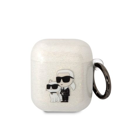 Apple Airpods 1/2 KARL LAGERFELD KLA2HNKCTGT Glitter TPU Tartó - Átlátszó
