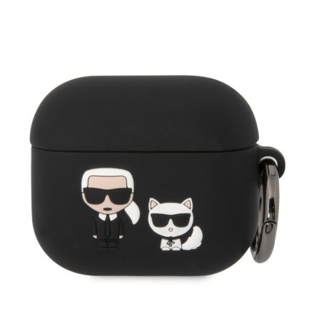 Apple Airpods 3 KARL LAGERFELD KLACA3SILKCK Liquid Silicon Tartó - Fekete