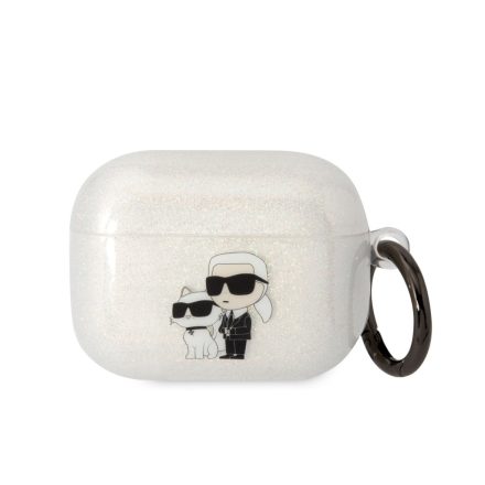 Apple Airpods Pro 2 KARL LAGERFELD KLAP2HNKCTGT Glitter TPU Tartó - Átlátszó