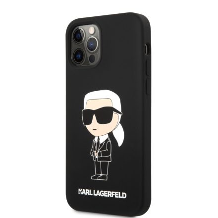 Apple iPhone 12/12 Pro KARL LAGERFELD KLHCP12MSNIKBCK Liquid Hátlap - Fekete
