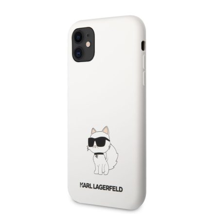 Apple iPhone 11/XR KARL LAGERFELD KLHC61SNCHBCH Liquid Hátlap - Fehér