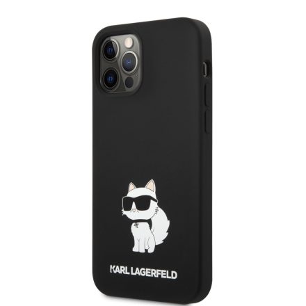 Apple iPhone 12/12 Pro KARL LAGERFELD KLHCP12MSNCHBCK Liquid Hátlap - Fekete