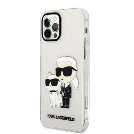 Apple iPhone 12/12 Pro KARL LAGERFELD KLHCP13MHNKCTGT Glitter Hátlap - Átlátszó