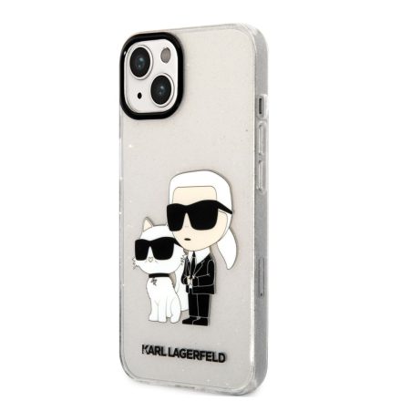 Apple iPhone 13 KARL LAGERFELD KLHCP13MHNKCTGT Glitter Hátlap - Átlátszó
