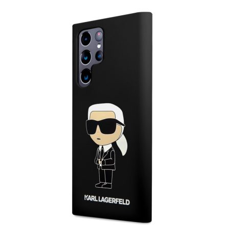 Samsung S23 Ultra KARL LAGERFELD KLHCS23LSNIKBCK Liquid Silicone Hátlap - Fekete
